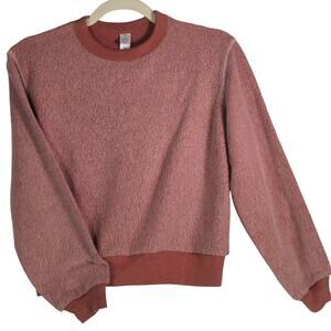 Alternative Fleece Sweater Womens XS Brown Cropped Soft NWT Nordstrom Cozy